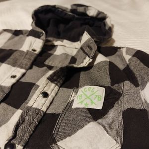 Hooded Button Down Dress Shirt